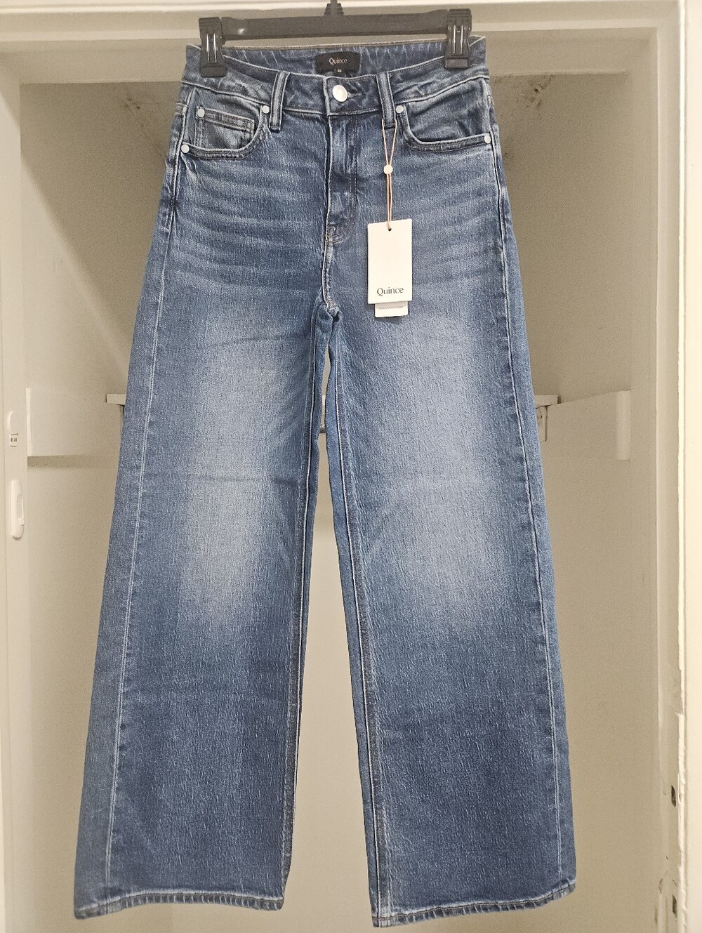 QUINCE BELLA STRETCH RELAXED STRAIGHT JEANS ATLANTIC BLUE 26 - Picture 6 of 15